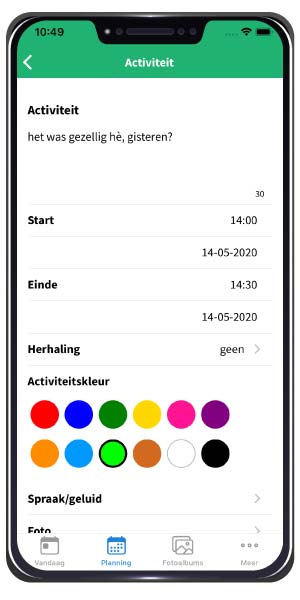 Activiteit-invoeren dayclocks