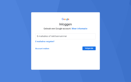 Google DUO login scherm