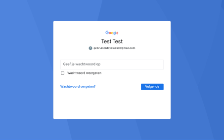 Google DUO wachtwoord invoeren