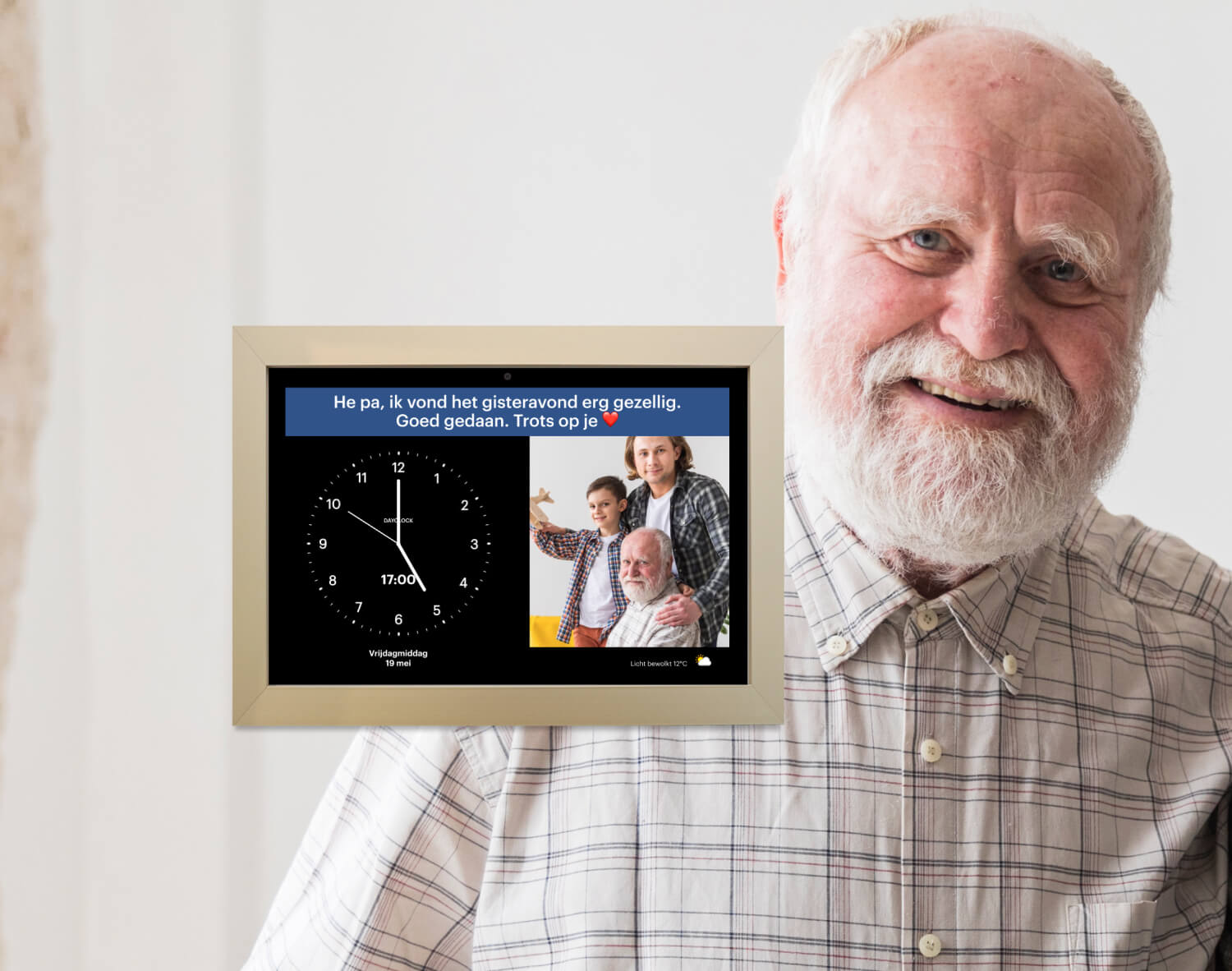 Ouderen hoeven alleen <br> naar de klok te kijken