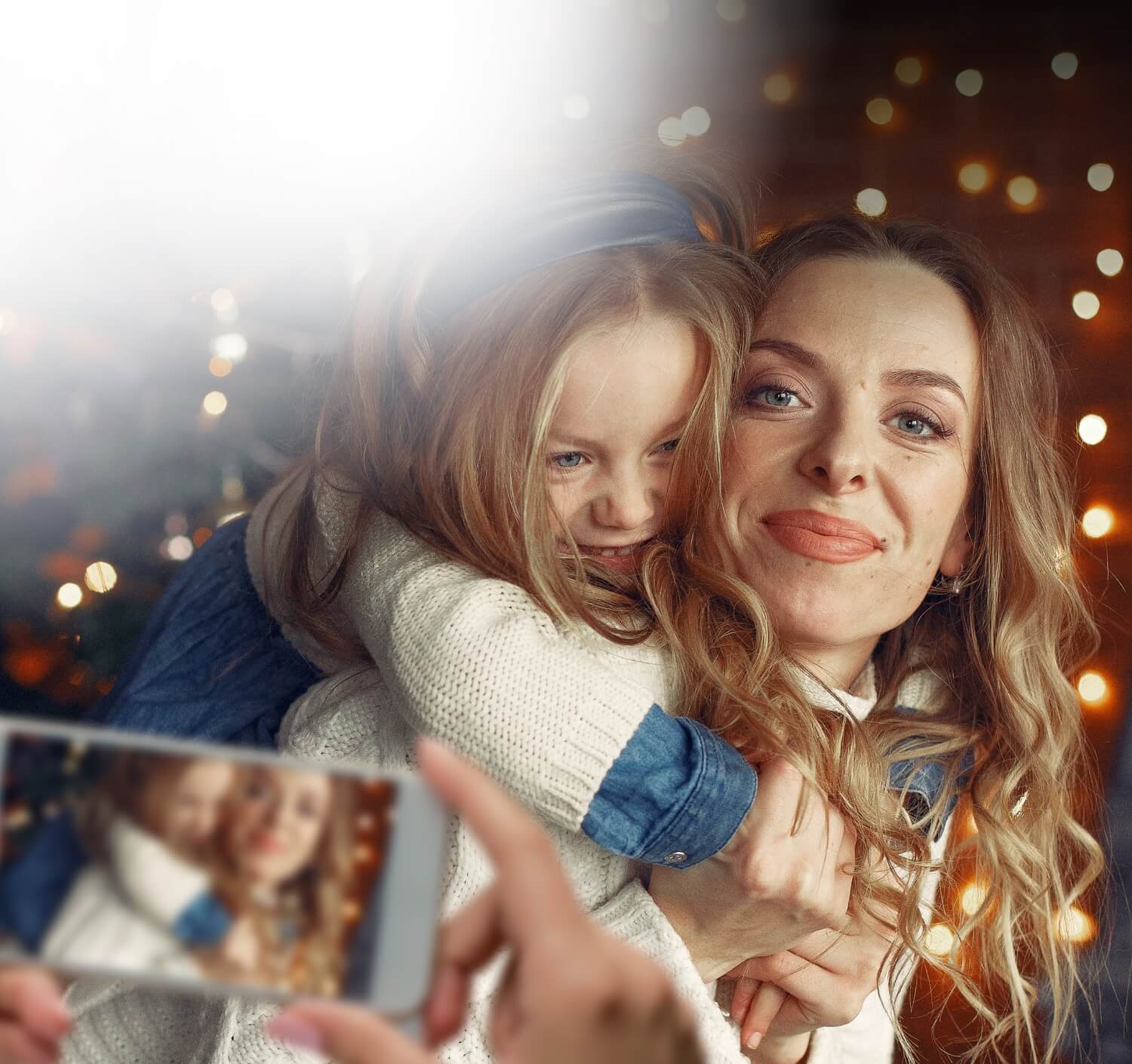 De hele familie  <br> bedient <br> de klok vanuit <br> de app